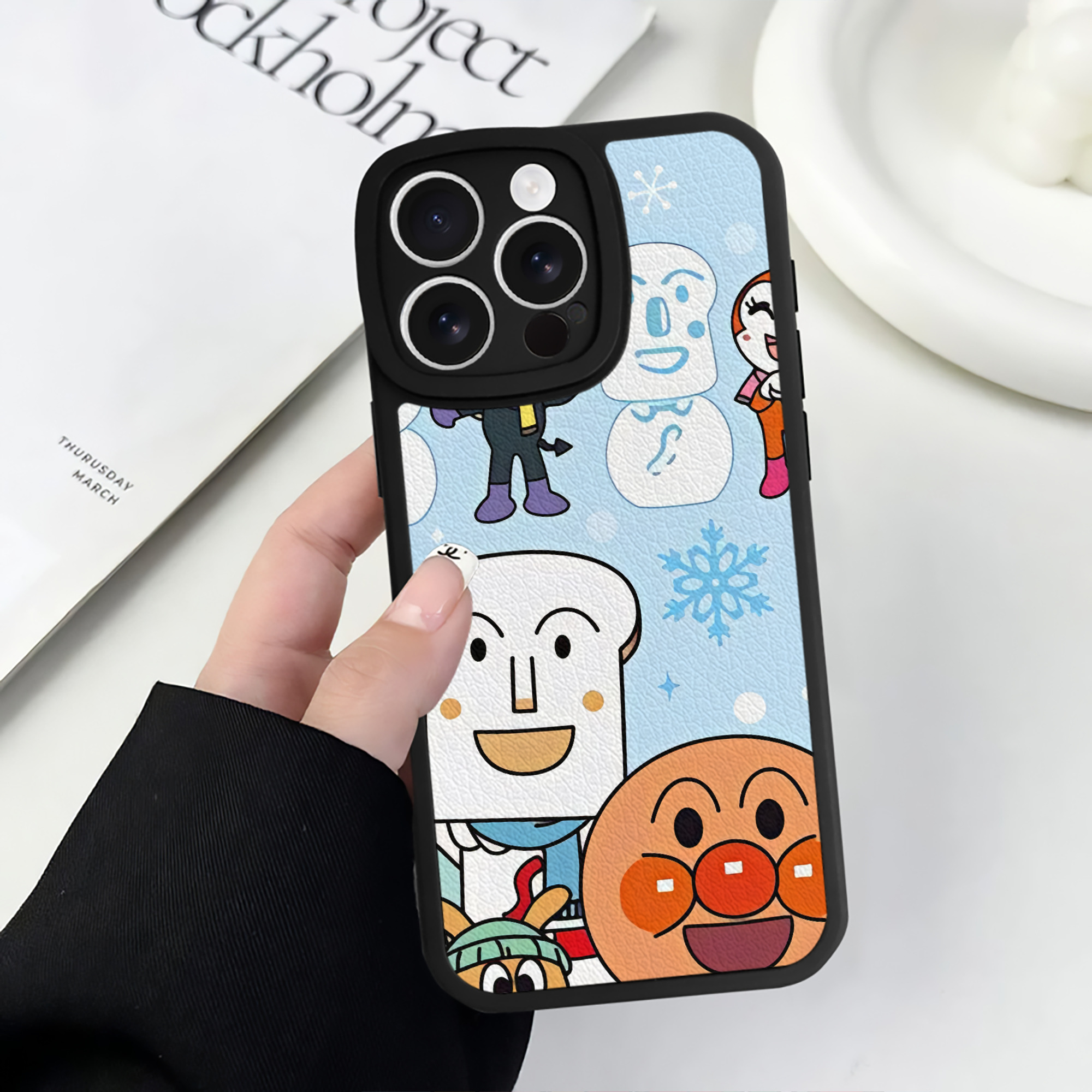 （画像用） アンパンマン Anpanman 【iPhone 16シリーズ対応】シリコンスマホケース（レザー調） 材質：シリコン